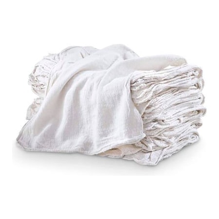R & R Textile Pro-Clean Basics Sanitized Anti-Bacterial Woven Wiping Cloth Rags, White, 4 lbs. - 99821 99821